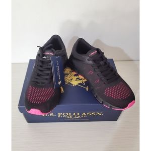 U.S. POLO ASSN Women's Shoes Black/Hot Pink Size 6